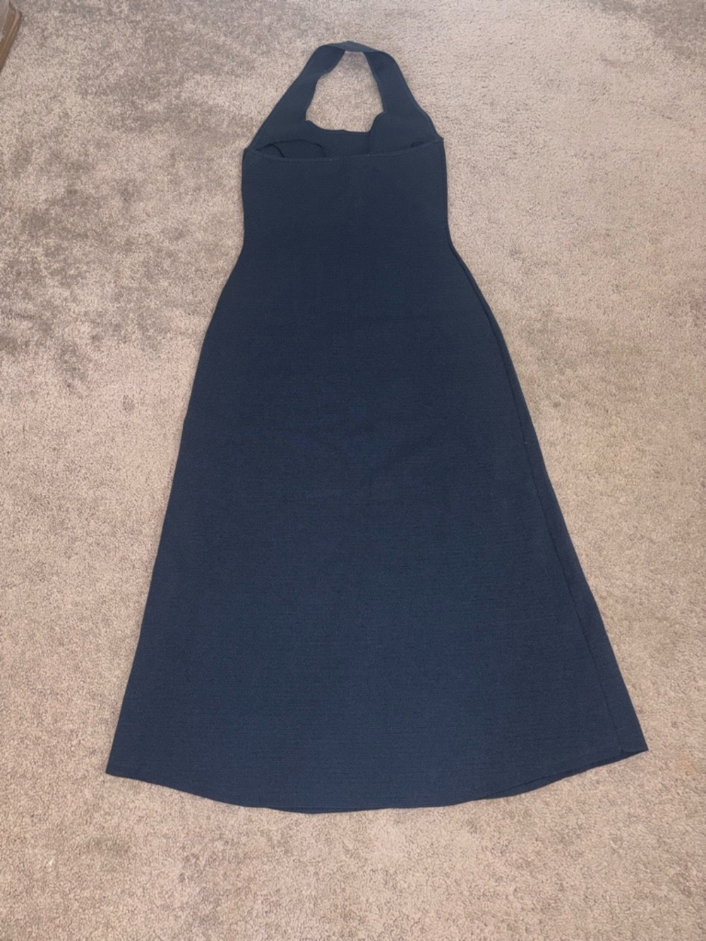 Zara Black Knit Halter Neck Midi Dress size S - Picture 4 of 11